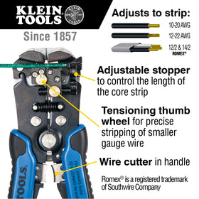 Klein Tools 11061 adjustable strip length stop controls strip depth for consistency