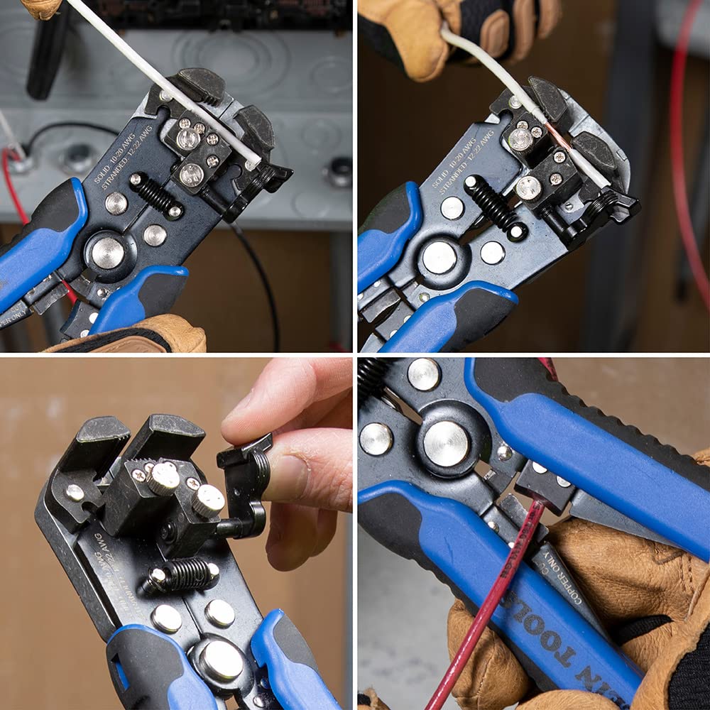 Klein Tools 11061 tensioning thumb wheel improves control on small gauge wires