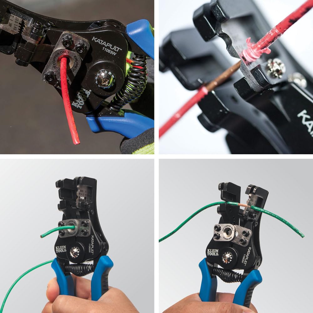 Klein Tools 11063W stripper-head enables easy stripping with a single squeeze