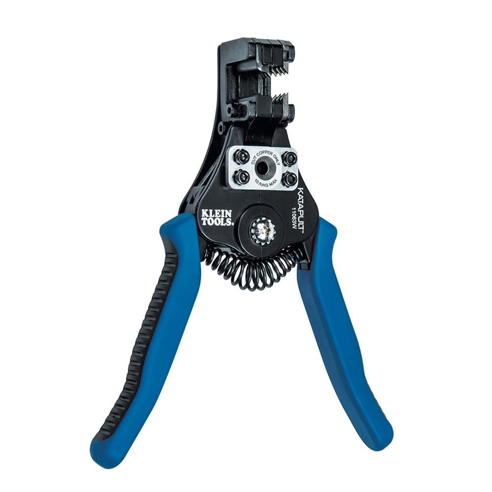 Klein Tools 11063W wire cutter-stripper cuts solid 8-20 AWG cleanly for tidy connections