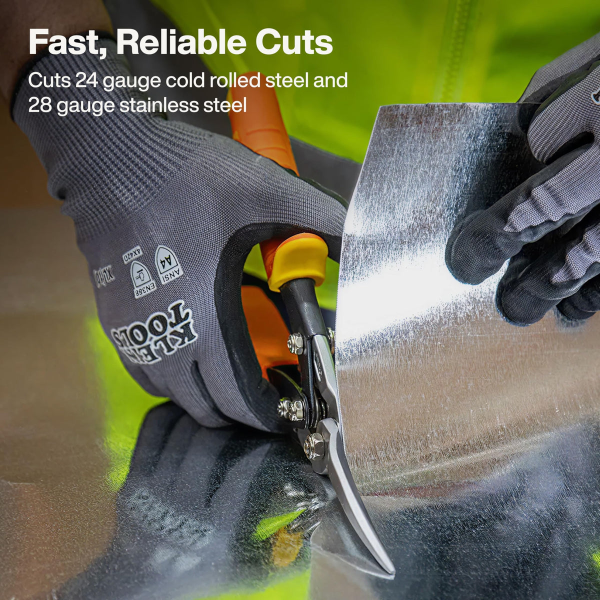 Klein Tools 1302S contoured grips improve comfort during use.