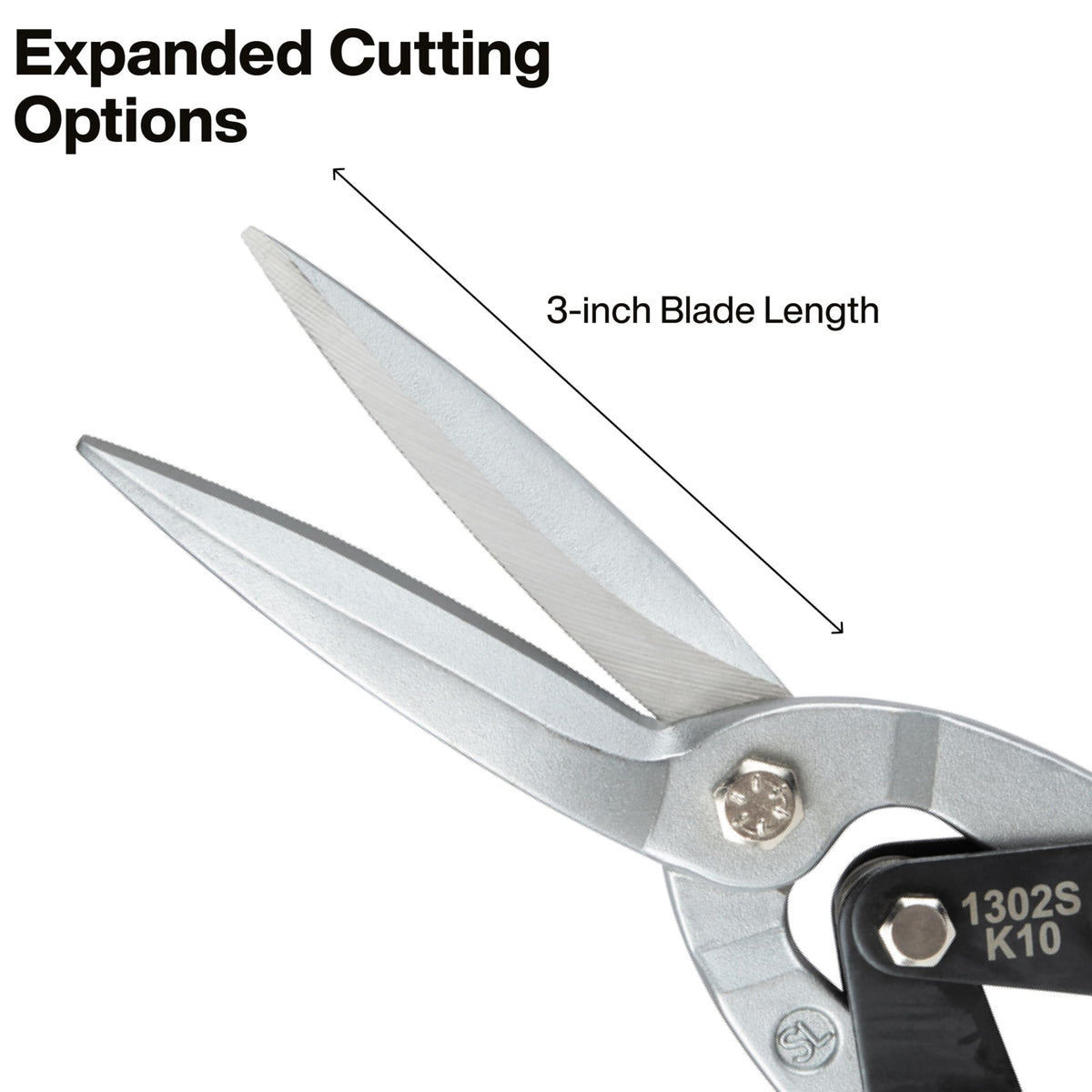 Klein Tools 1302S forged steel blades provide durable cutting power.