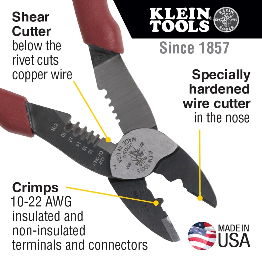 Klein Tools 2005N dedicated crimper for insulated and non-insulated terminals