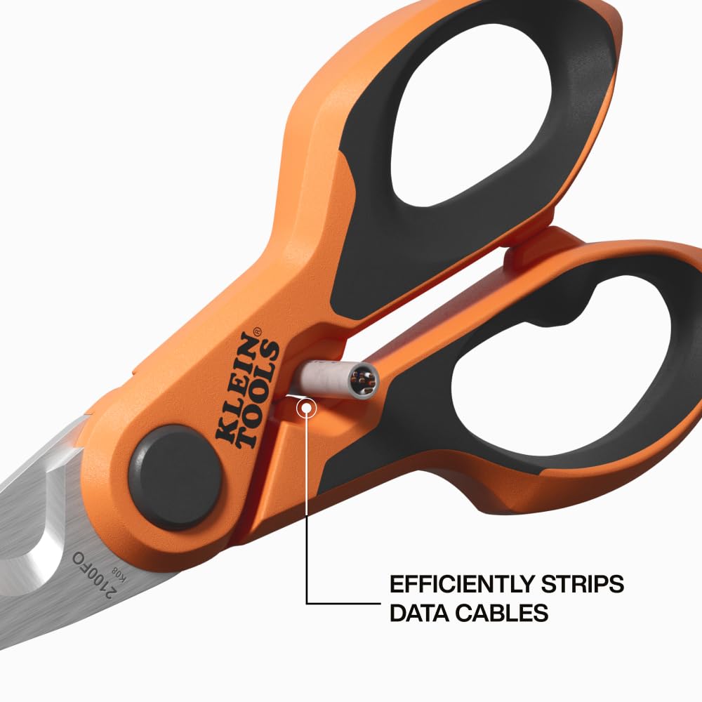 Klein Tools 2100FO ergonomic grip shown for comfortable use in tight spaces.