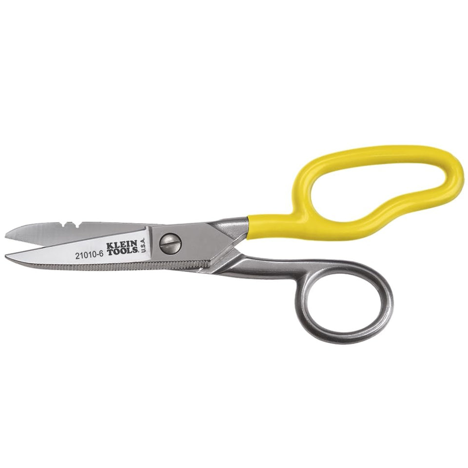 Klein Tools 21010-6-SEN free-fall snip cutting 19/23 AWG wire precisely