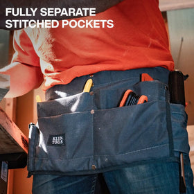 Klein Tools 21022 adjustable belt fits 28–46 inches for comfortable wear.