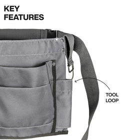 Klein Tools 21022 separated pockets keep tools neatly organized and accessible.
