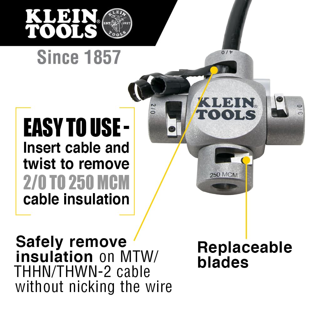 Klein Tools 21051 with clover design enabling four wire sizes in one tool