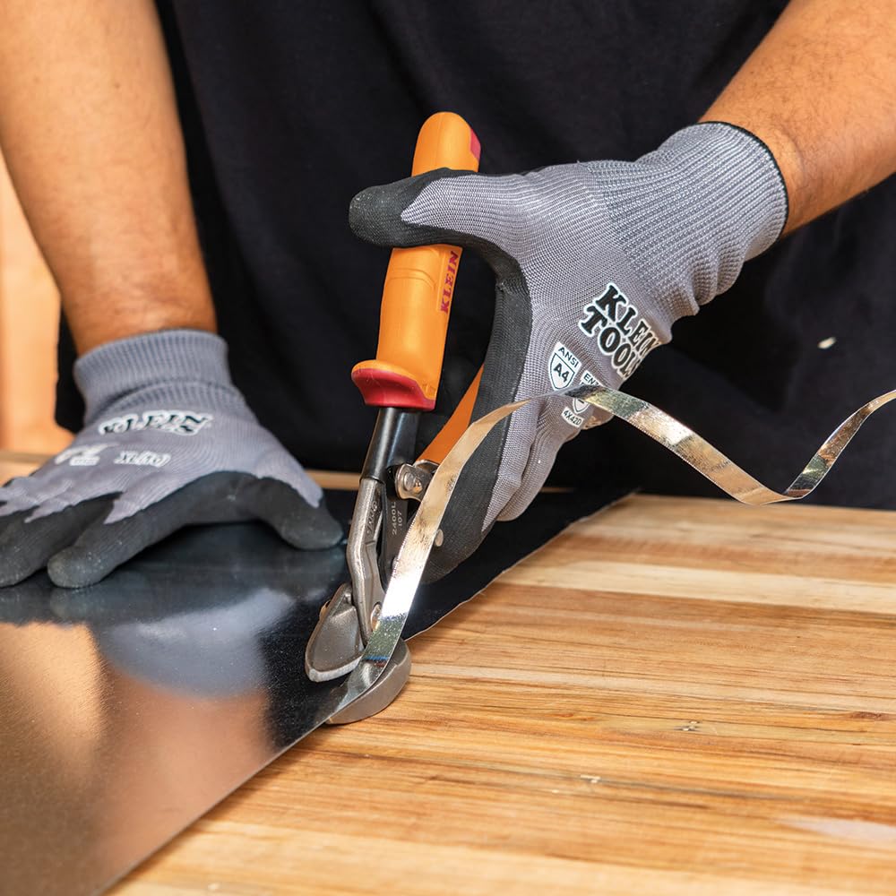 Cutting capacity of Klein Tools 2400L handles 22 gauge stainless and 18 gauge cold-rolled.