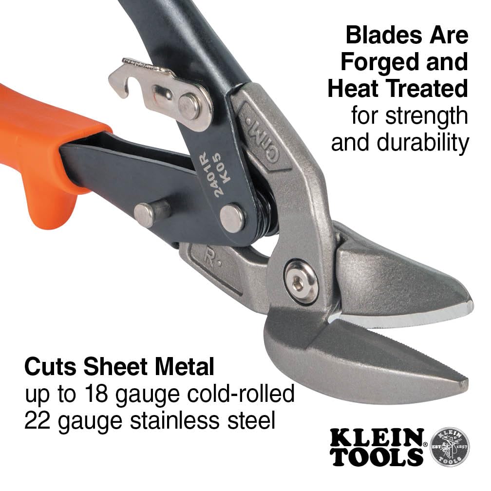 Klein Tools 2401R offset blades in action for clean curves.