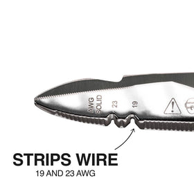 Klein Tools 26001 cable-cutting notch handles up to 12 AWG for sturdy cuts.
