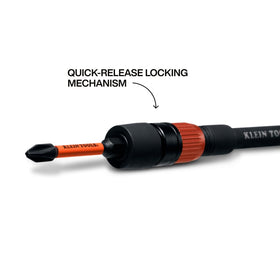 Klein Tools 31089 impact-rated 1/4-inch hex shank withstands impact drivers.