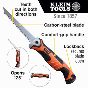 Klein Tools 31737 jab saw extended to 180 degrees for full cuts