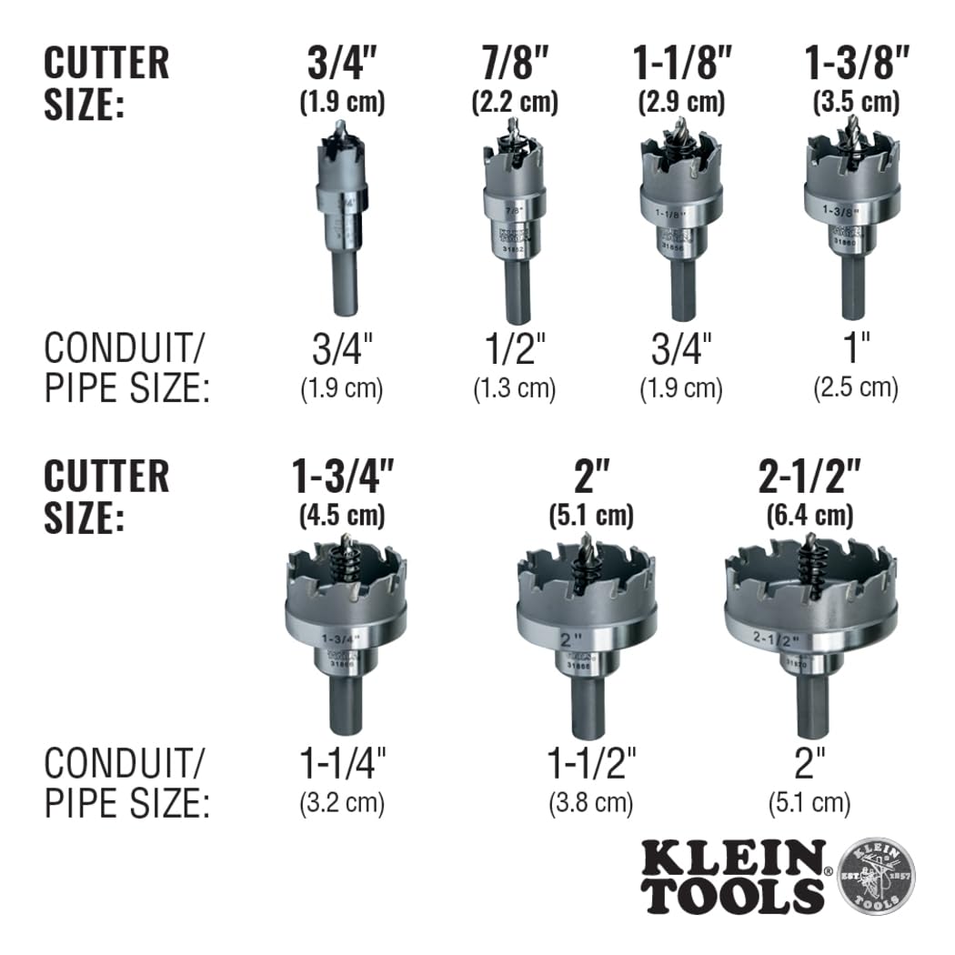 Klein Tools 31852 hole cutter cutting mild steel for durable results