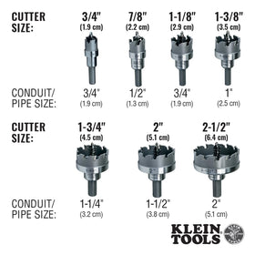 Klein Tools 31852 hole cutter cutting mild steel for durable results