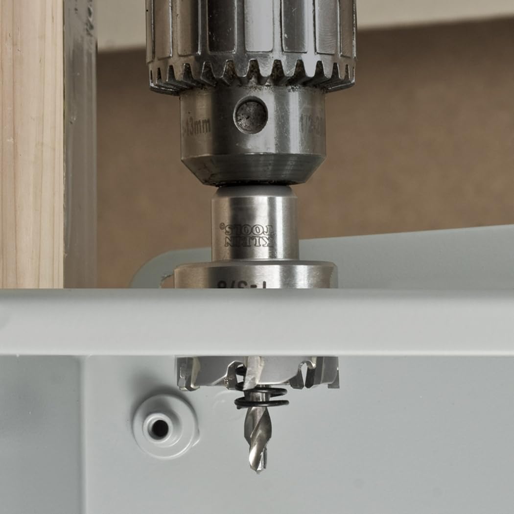Klein Tools 31852 integrated flange stops over drilling on metal