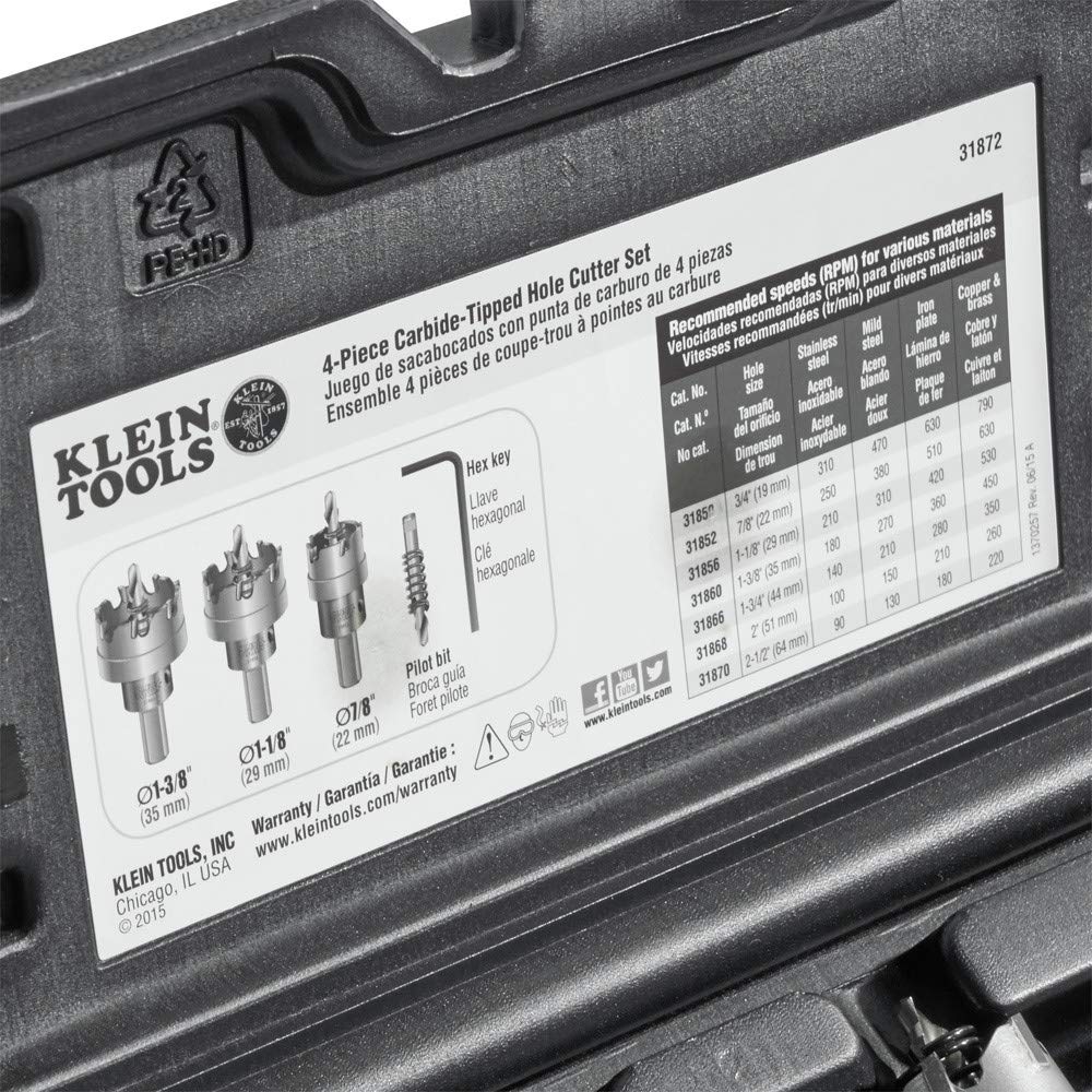 Klein Tools 31872 rust-proof molded case kept on-site for durability.