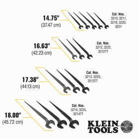 Klein Tools 3212TT spud wrench forging highlights for durability under load.