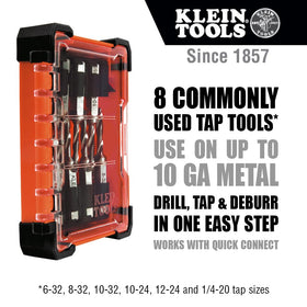 Klein Tools 32217 taps closeup showing robust high-speed steel construction.