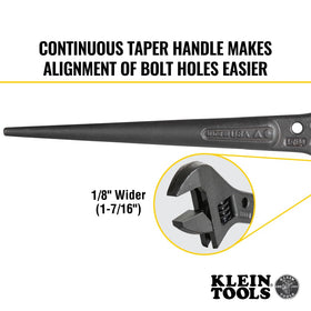 Klein Tools 3227 continuous-taper handle aids bolt alignment