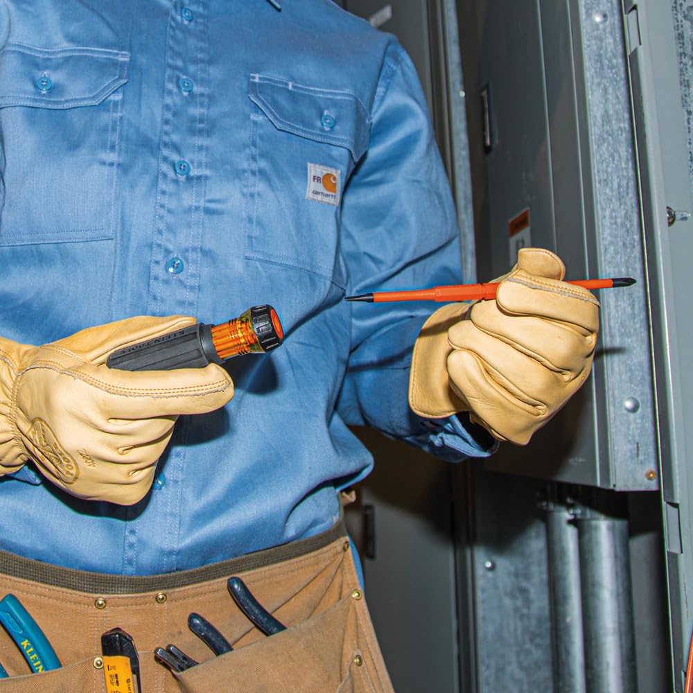 Klein Tools 32287 insulated screwdriver slim-tip blade for tight spaces