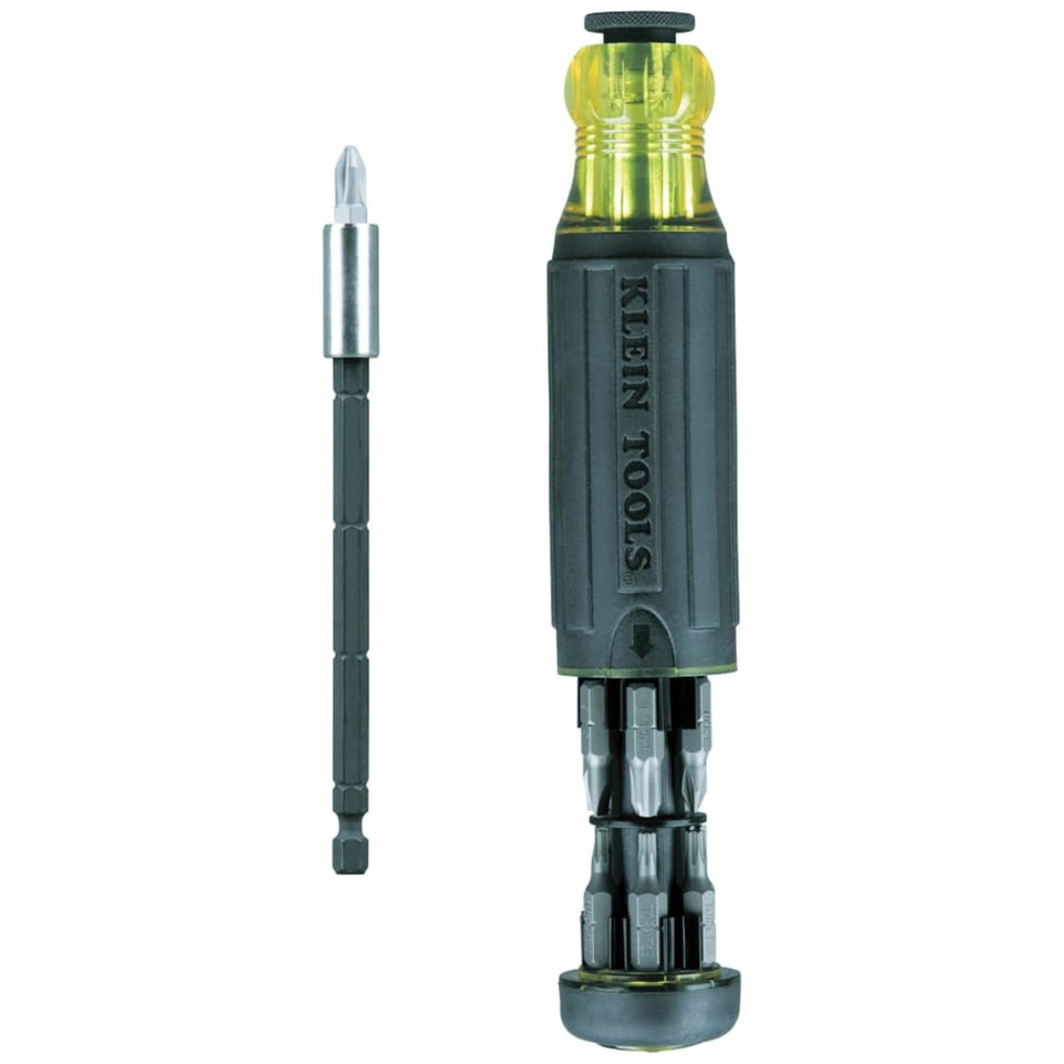 Klein Tools 32303 handle with strong rare-earth magnet securing bits.