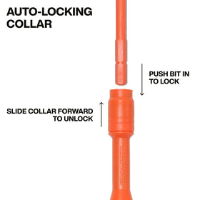 Klein Tools 32306INS auto-locking collar demonstrates fast bit changes during tasks.