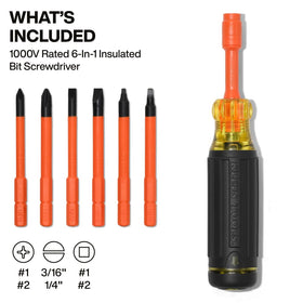Klein Tools 32306INS tool with bits storage feature visible for organized bit management.