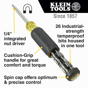 Klein Tools 32307 magnet barrel secures bits and fasteners for steady one-handed work.