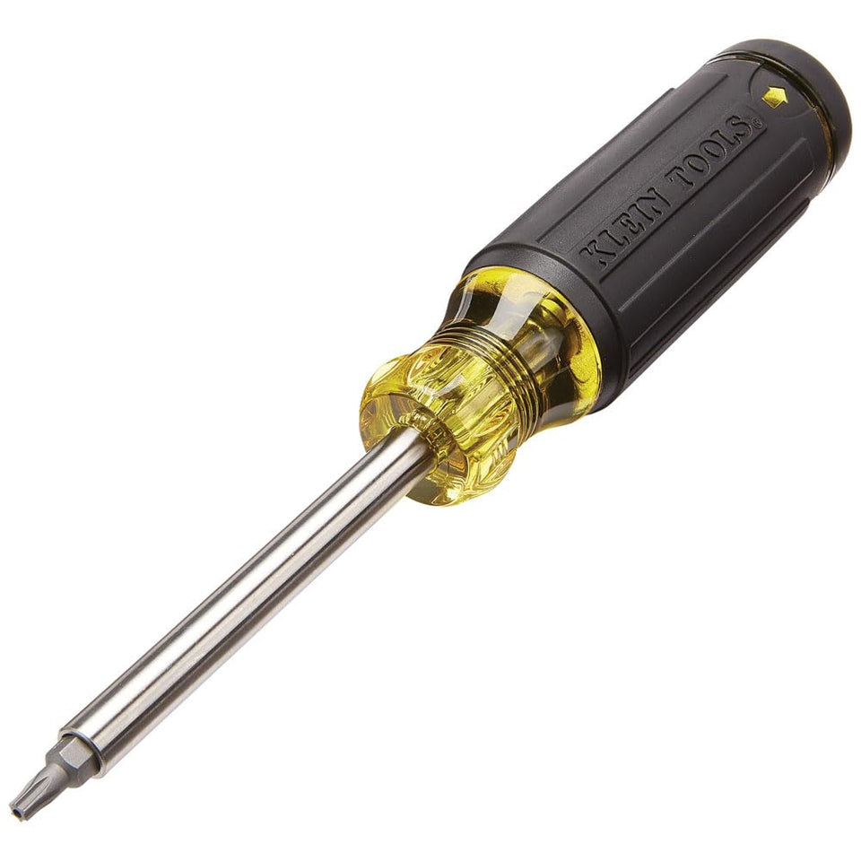 Klein Tools 32307 with handle storage keeps 26 tamperproof bits ready for quick swaps.
