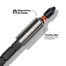 Klein Tools 32308 industrial-strength bits housed in the handle for quick flips.