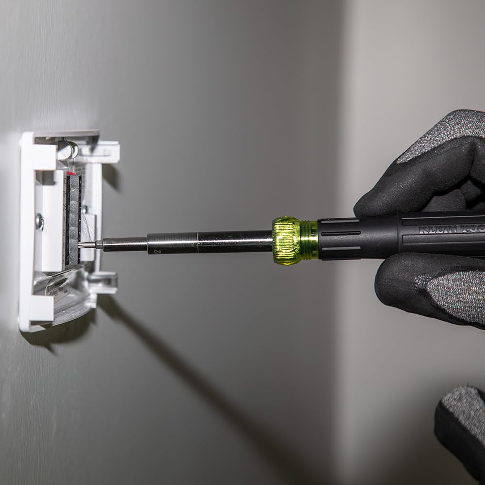 Klein Tools 32314 interchangeable shaft lets you switch bits quickly.