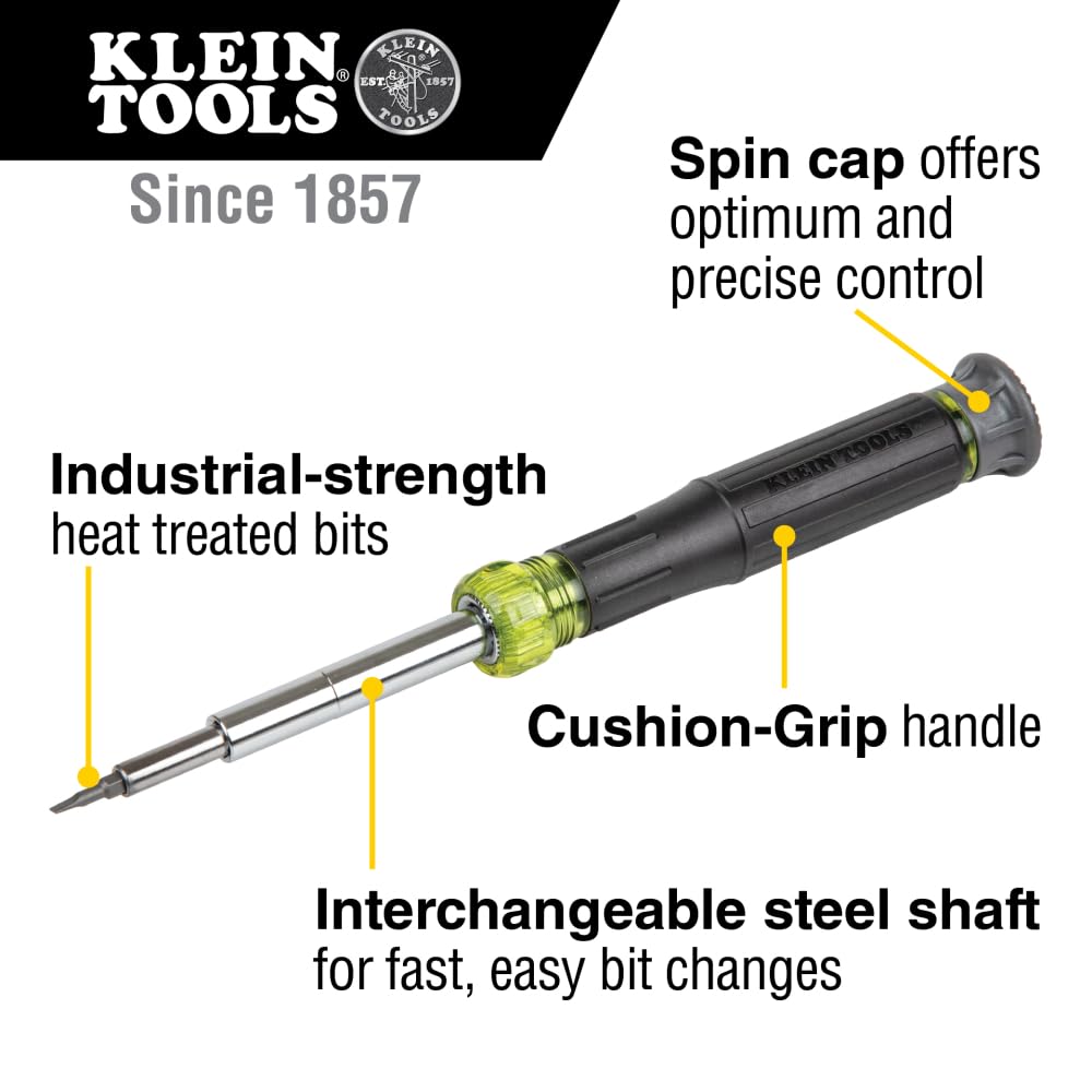 Klein Tools 32314 spin-cap design enables precise control during fastening.