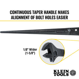 16-inch Klein Tools 3239 length provides reach and leverage during installations.