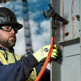 Lanyard hole on Klein Tools 3239 enables tethering for safer overhead work.