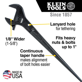 USA-made Klein Tools 3239 forged alloy steel for durability in tough jobs.