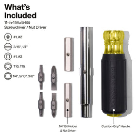 Klein Tools 32500 interchangeable bits for quick swaps on fasteners
