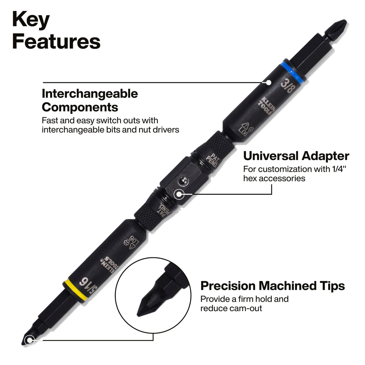 Klein Tools 32500HD nut driver sizes illustrate versatile fastener options