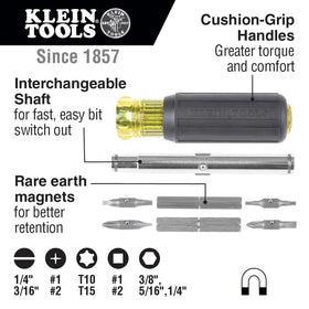 Klein Tools 32500MAG bits with magnetic retention for secure fastener grip.