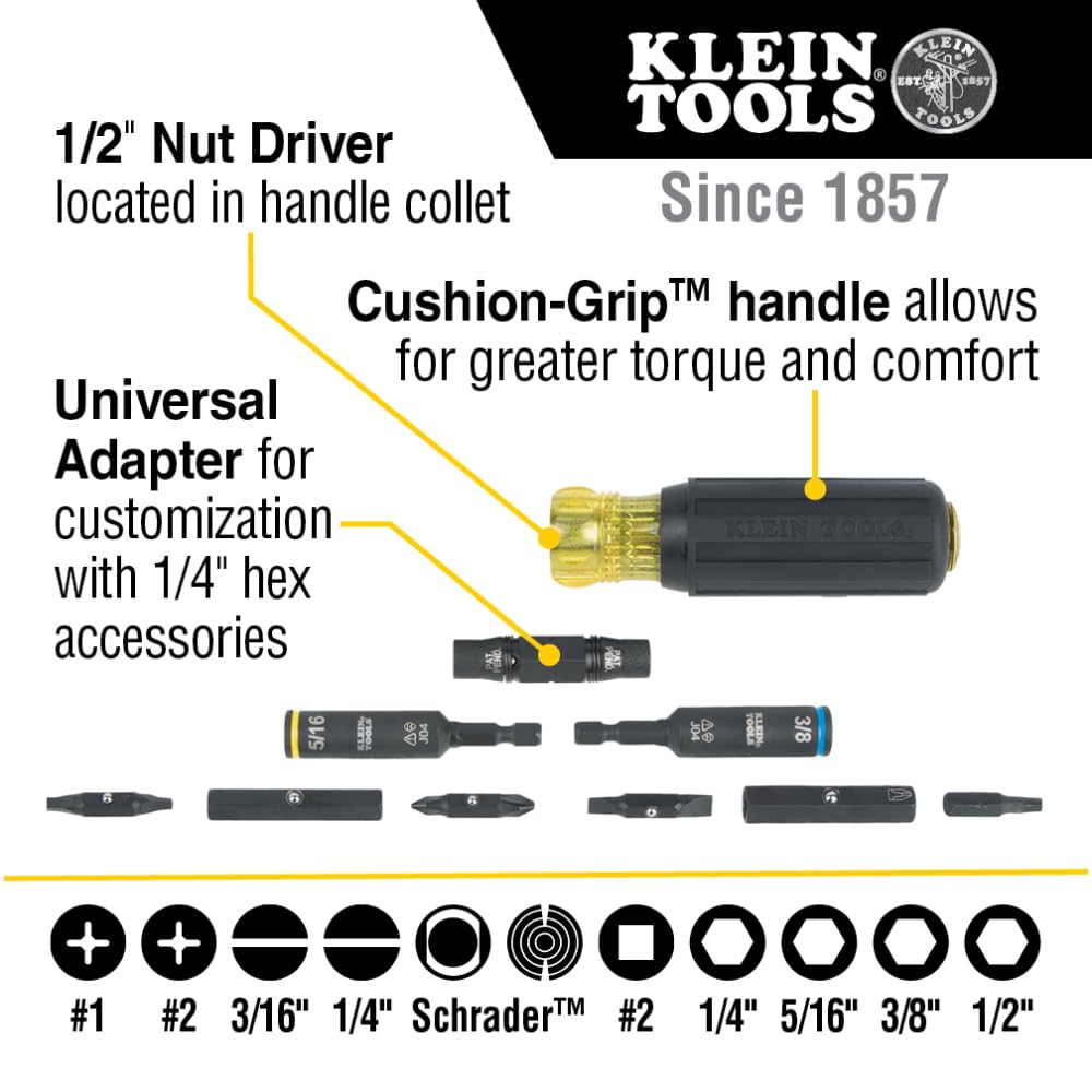 Klein Tools 32527HD KNECT tips close-up for precise bit engagement.