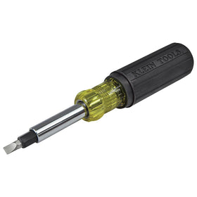 Klein Tools 32557 compact 10-in-1 design fits in a tool belt.