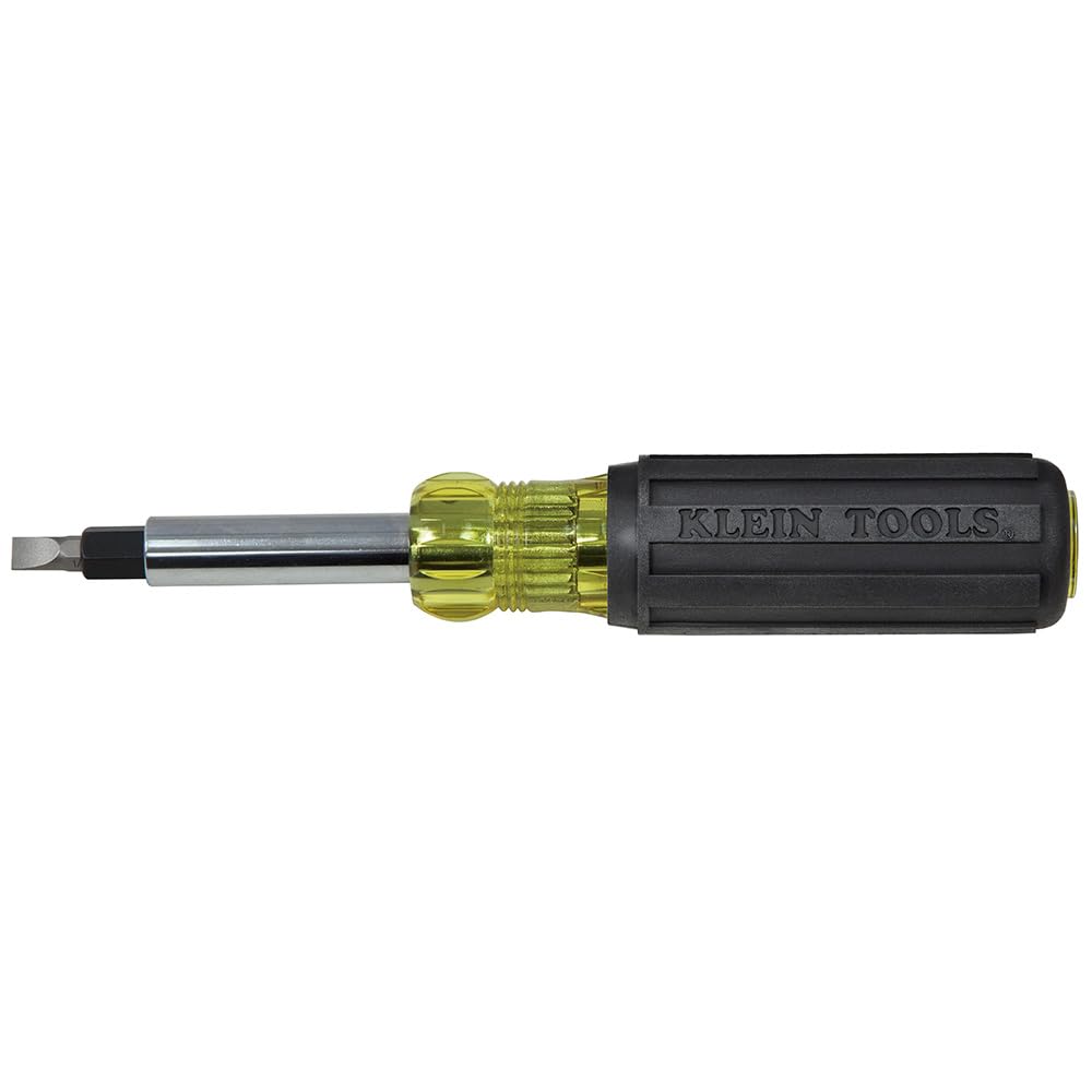 Klein Tools 32557 interchangeable shaft with six universal tips for versatility.