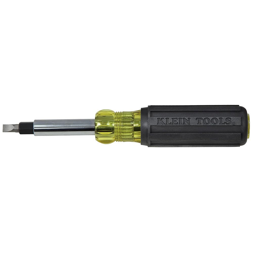 Klein Tools 32557 interchangeable shaft with six universal tips for versatility.