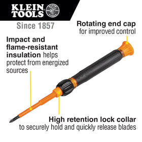 Klein Tools 32584INSR 8-in-1 compact case showing interchangeable blades.