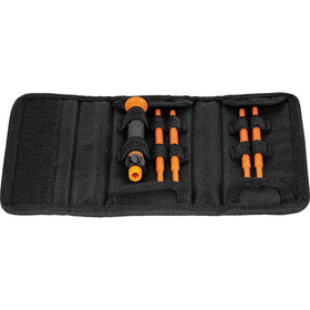 Klein Tools 32584INSR extended-reach slim tips access tight terminal blocks.
