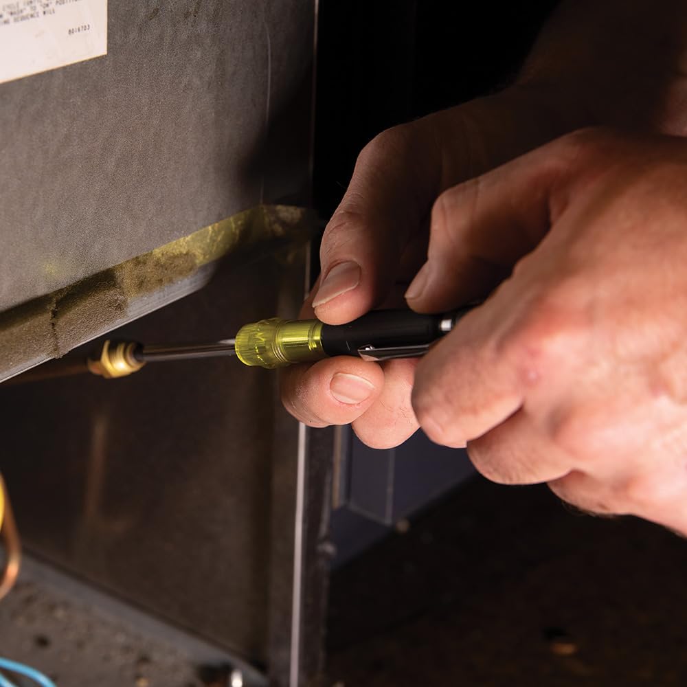 Klein Tools 32613 dual-length barrel extends reach for hard-to-reach fasteners.
