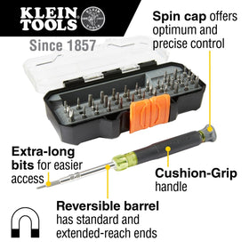 Klein Tools 32717 includes 39 bits for Apple devices and precision work.