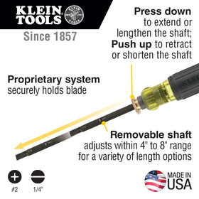 Klein Tools 32751 removable shaft shown for swapping tips quickly