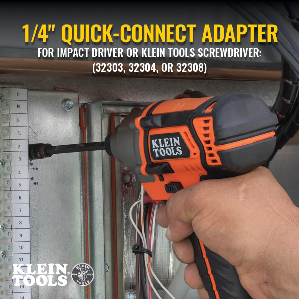 Klein Tools 32768 rare-earth magnet securely holds bits and fasteners.
