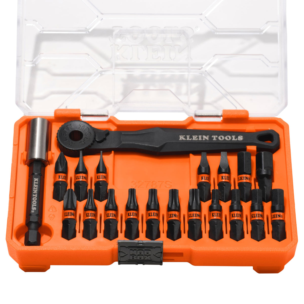 Klein Tools 32787S slim micro-ratchet allows fast, one-handed tightening in tight spaces.